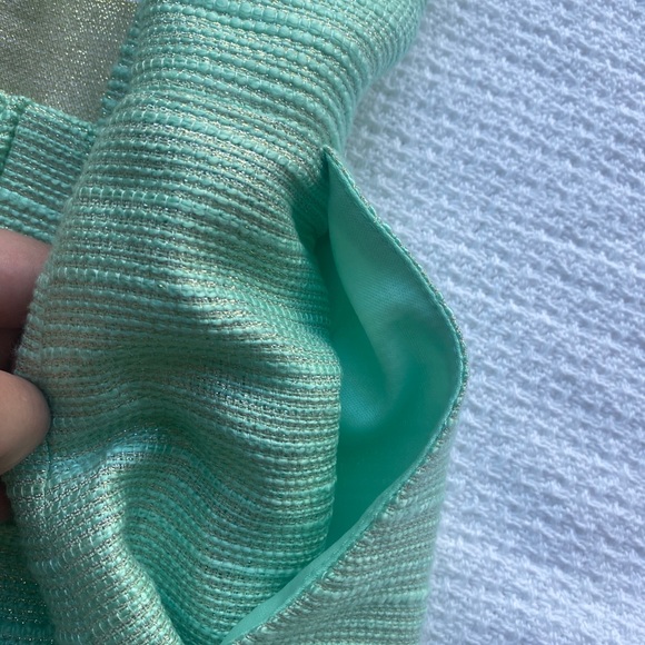 Backless Mint and Gold Dress with Pockets - Picture 3 of 6